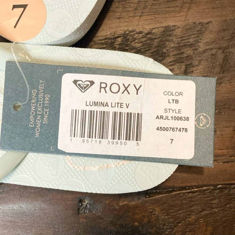 Roxy Lumina Lite V Flip Flops in Seafoam Size Women’s 7 NEW with Tags - Picture 8 of 9